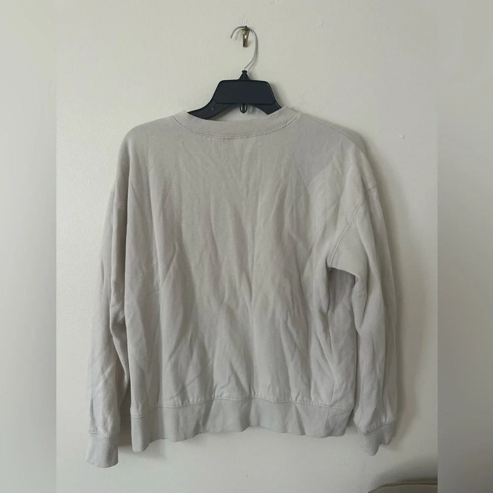 Universal Thread Women's Size Medium "Radiate Love" Crewneck Beige Sweater - Picture 2 of 4